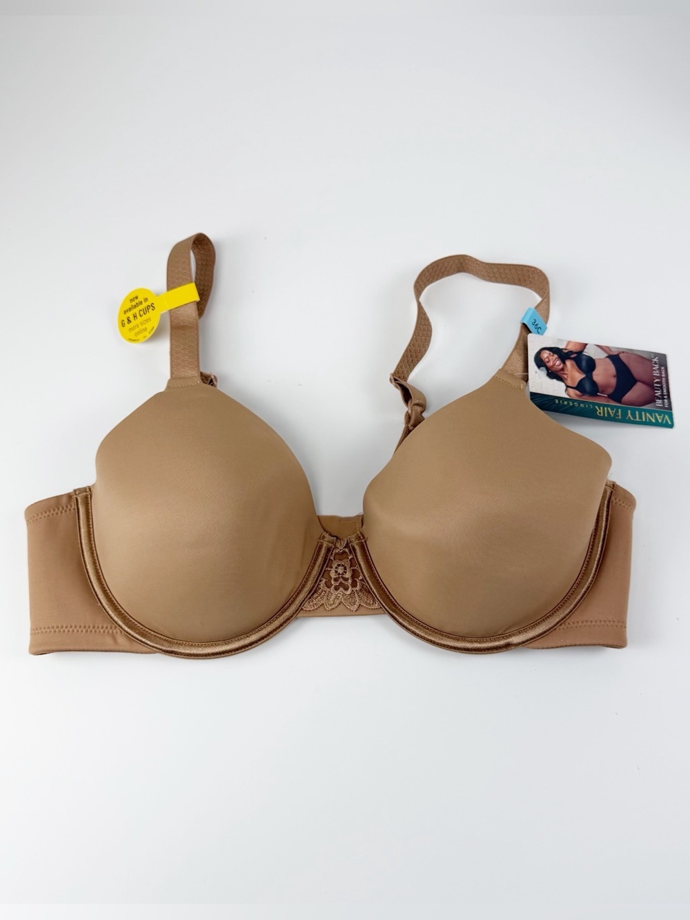 Vanity Fair Beauty Back Smoothing Full-Figure Contour Bra 36C Tan NWT 76380
.